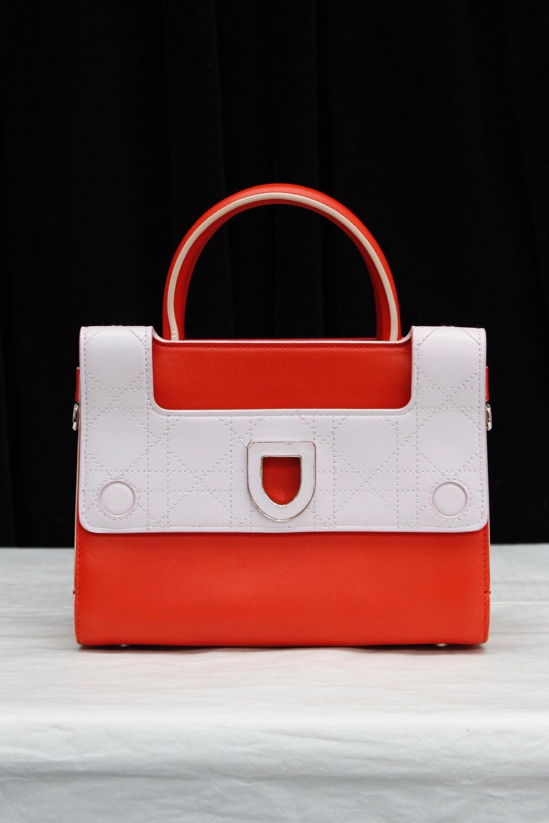 Dior Modern Leather Bag in Orange and White Leather 4