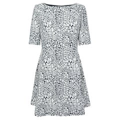 Dior Monochrome Floral Jacquard Short Sleeve Dress L