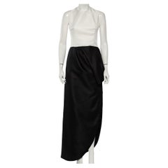 Dior Monochrome Synthetic Ruffled Detail Asymmetrical Sleeveless Dress M