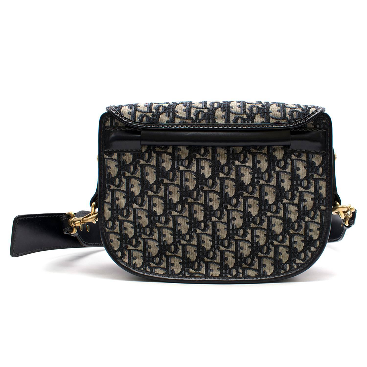 Black  Dior Monogram Canvas and Leather Bag For Sale