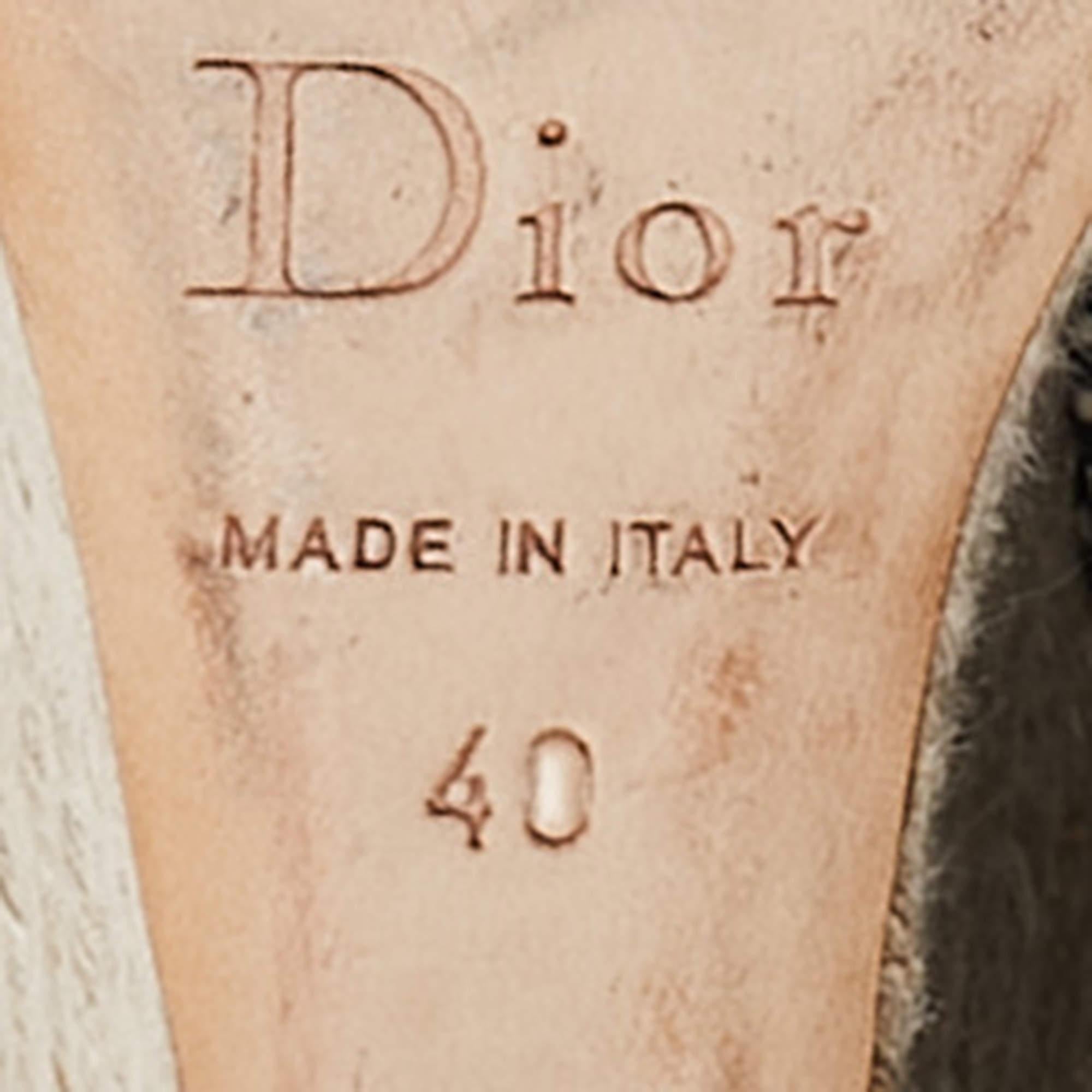 Dior Monogram Canvas and Satin Dolce Vita Espadrille Wedge Pumps Size 40 4