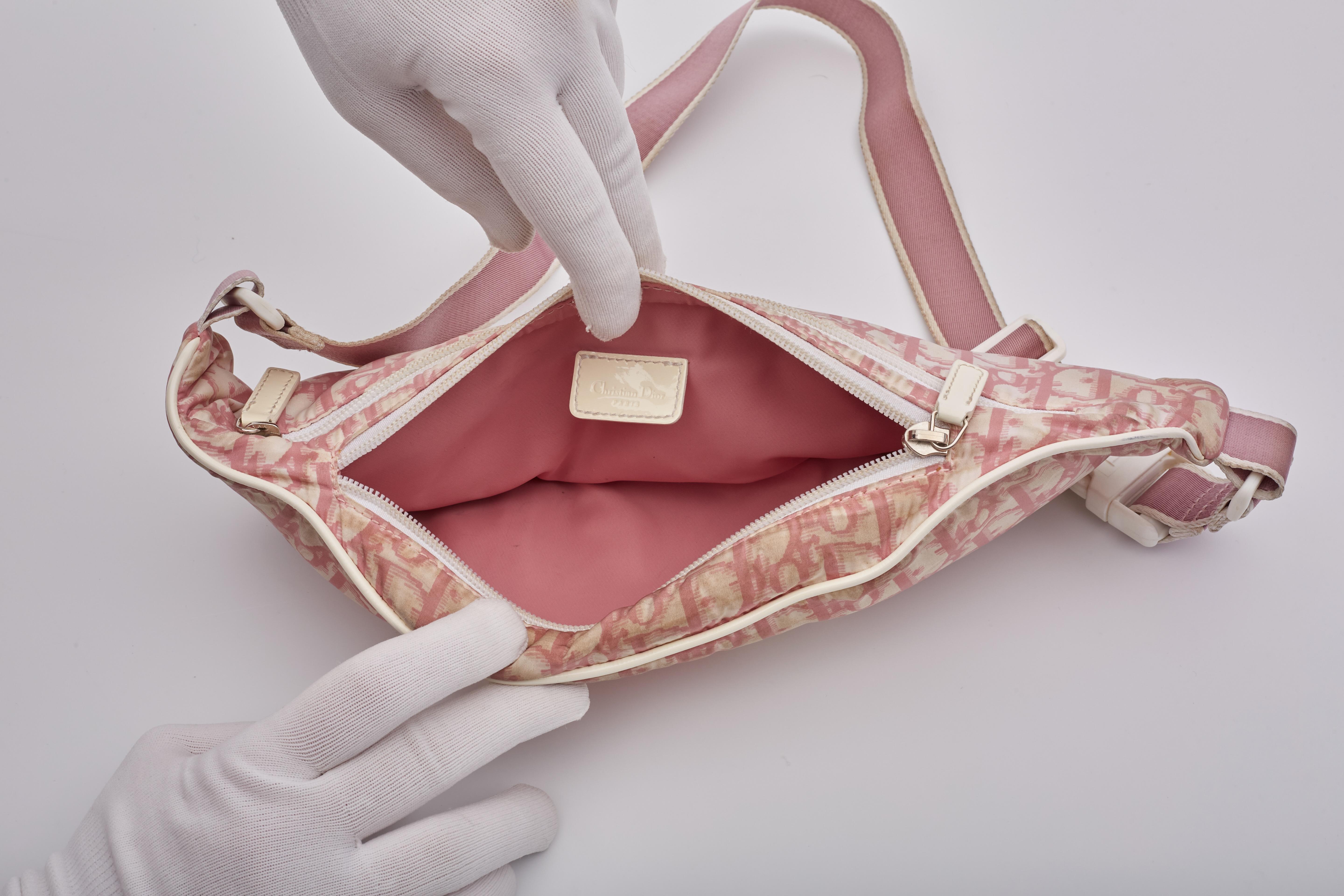 Dior Monogram Diorissimo Pink Canvas No 2 Girly Bum Bag For Sale 2