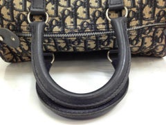 Dior Monogram Oblique Signature Trotter Boston 866238 Navy Canvas Satchel