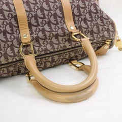 Dior Monogram Oblique Trotter Boston 867673 Light Brown Canvas Satchel