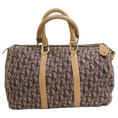 Dior Monogram Oblique Trotter Boston 867673 Light Brown Canvas Satchel