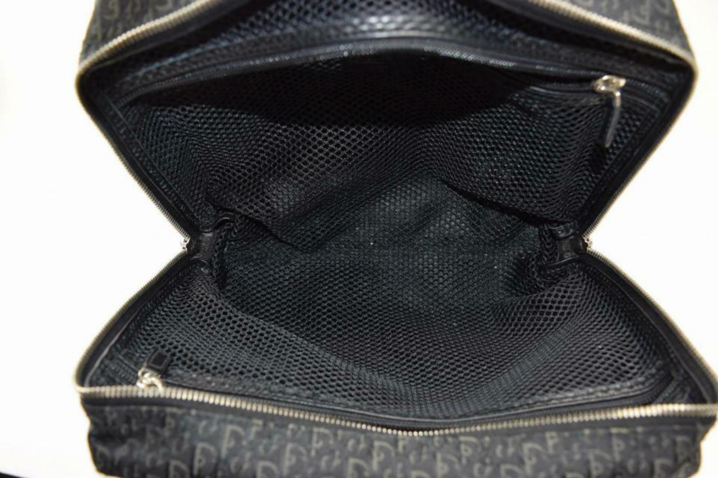Dior Monogram Oblique Trotter Signature  Satchel 870258 Black Canvas Travel Bag For Sale 3