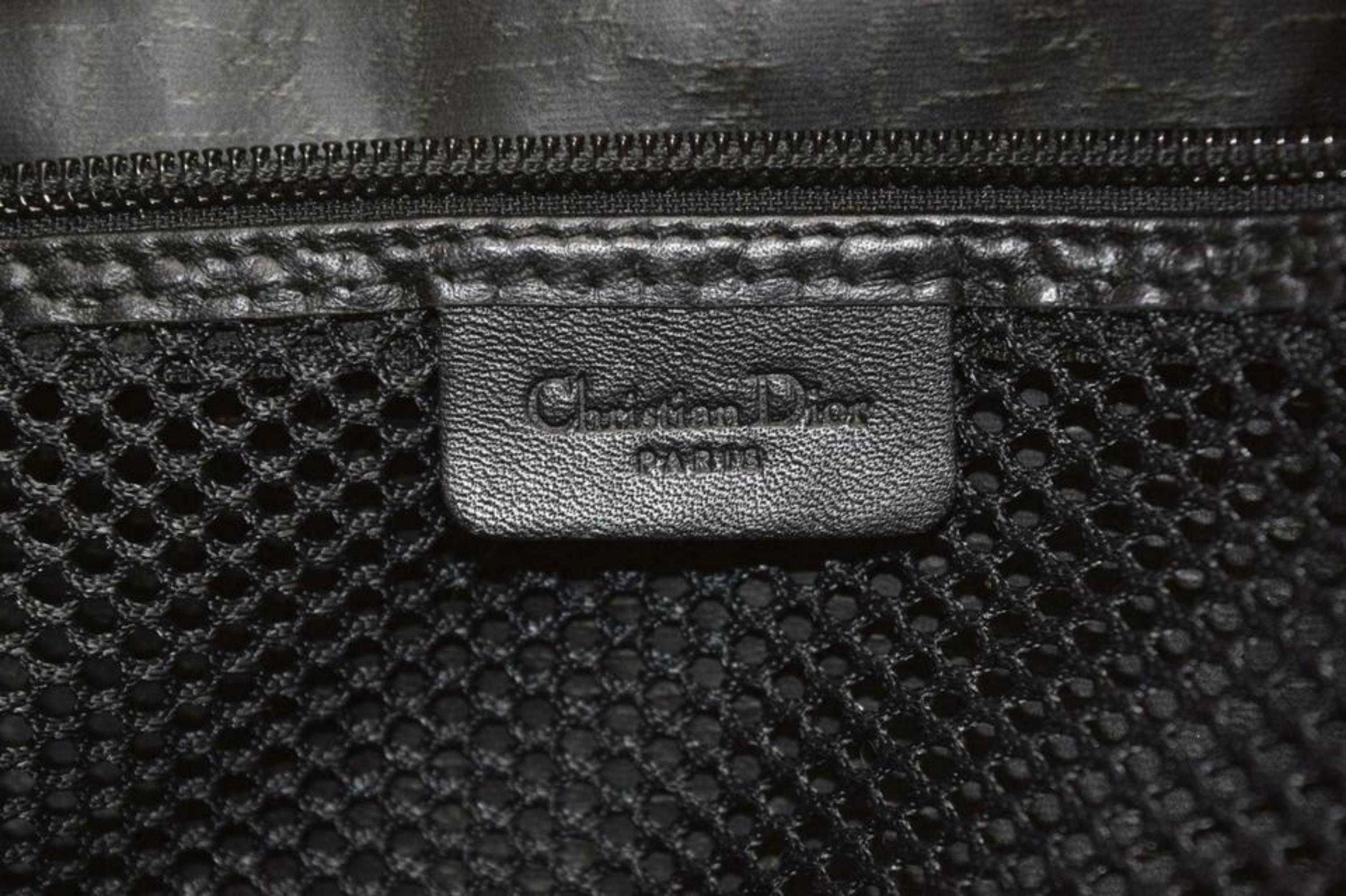 Dior Monogram Oblique Trotter Signature  Satchel 870258 Black Canvas Travel Bag For Sale 4