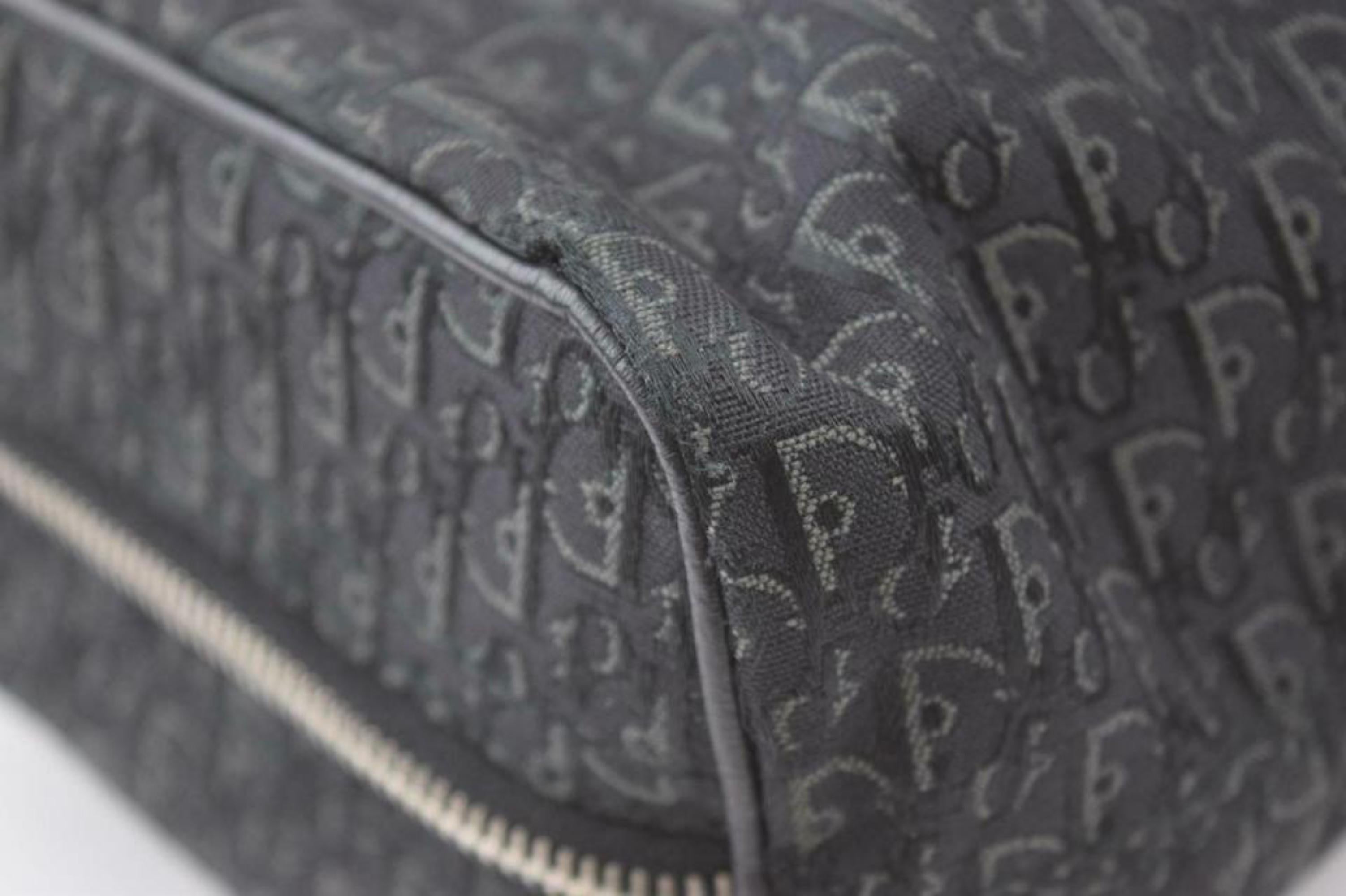 Dior Monogram Oblique Trotter Signature  Satchel 870258 Black Canvas Travel Bag For Sale 5