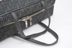 Dior Monogram Oblique Trotter Signature  Satchel 870258 Black Canvas Travel Bag
