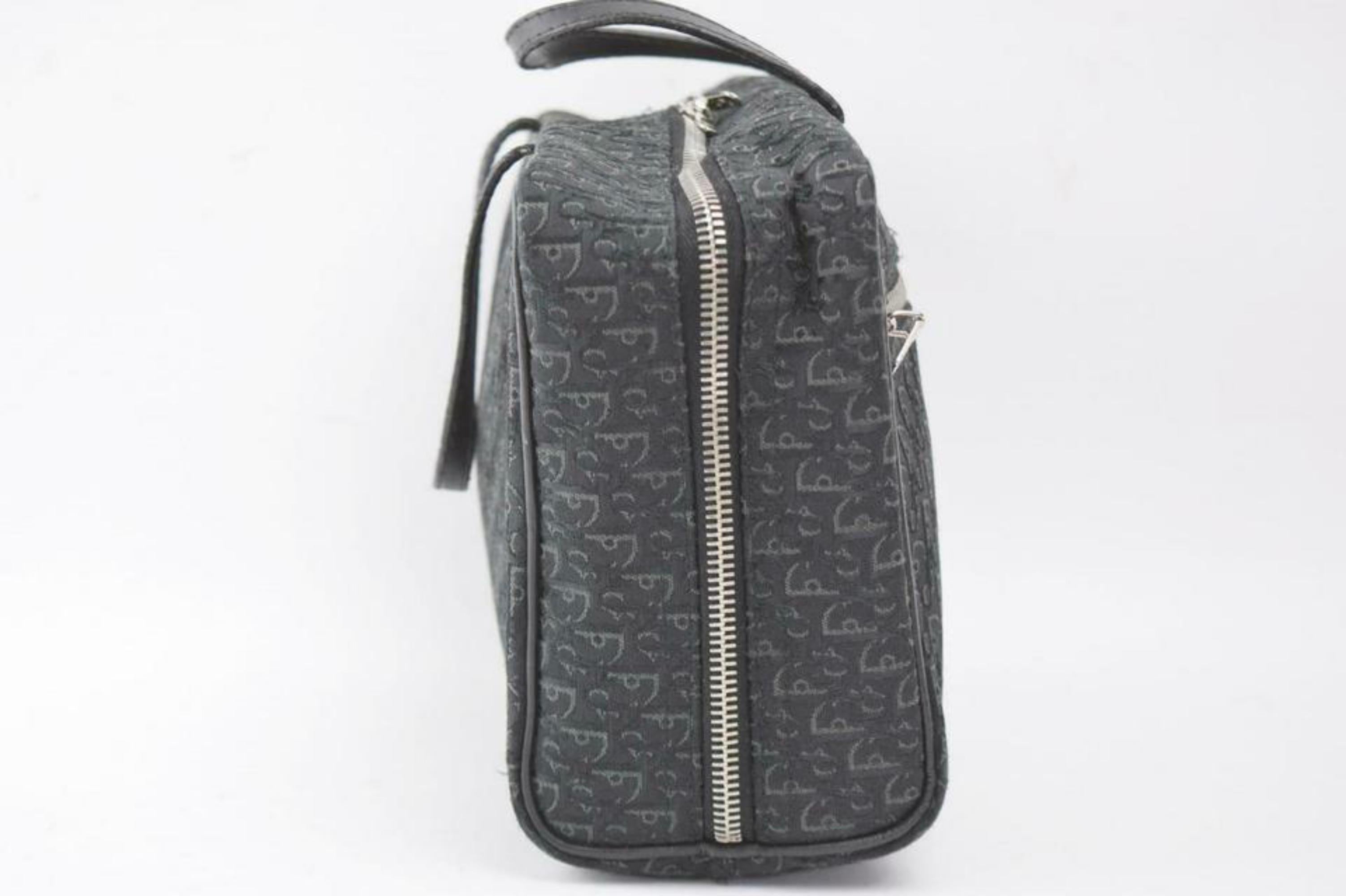 Dior Monogram Oblique Trotter Signature  Satchel 870258 Black Canvas Travel Bag For Sale 1