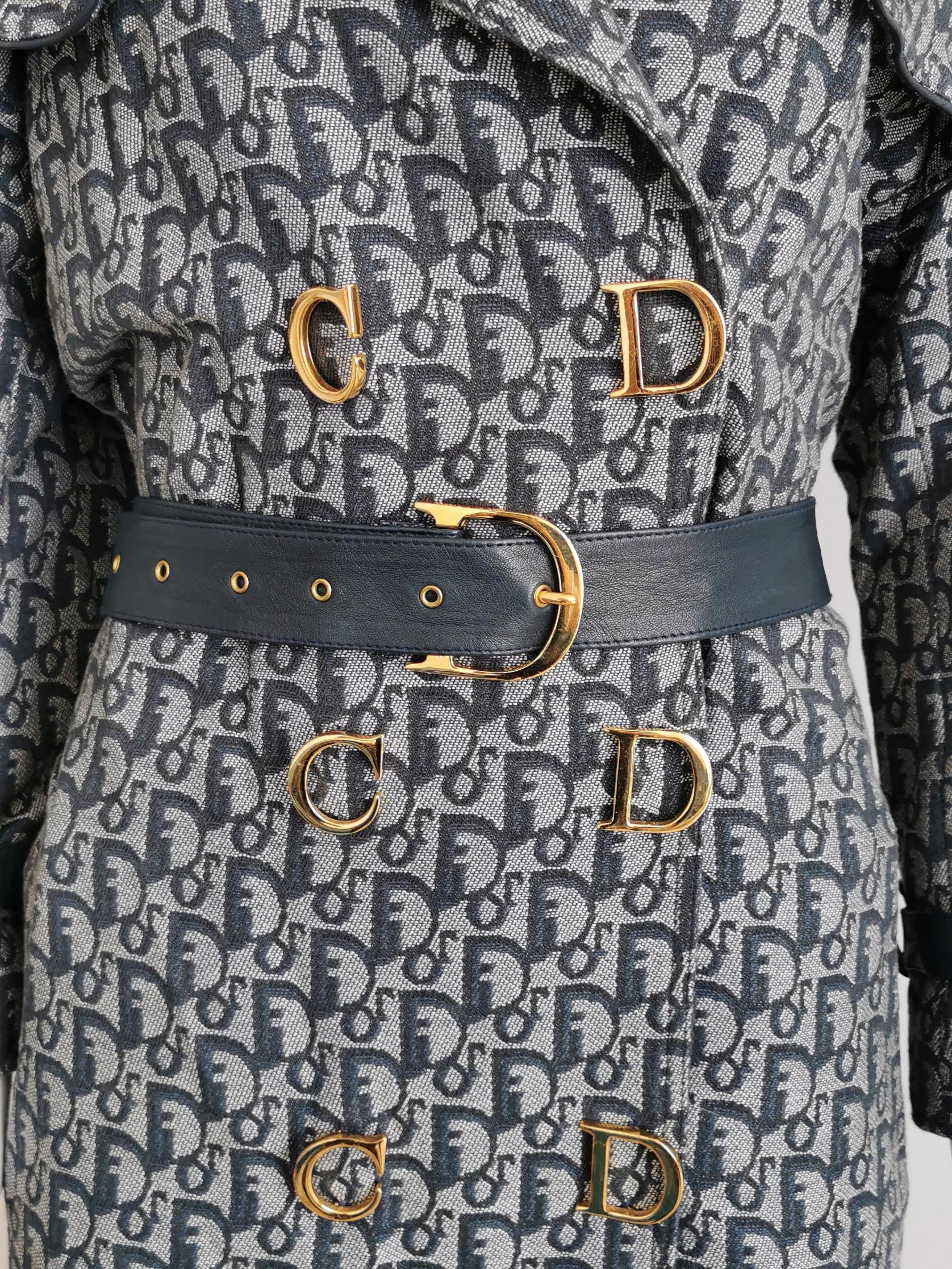 Dior monogram runway trench coat, FW 2000 For Sale 1