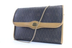 Dior Monogram Trotter Chain Flap 4dr0625 Brown Coated Canvas Cross Body Bag
