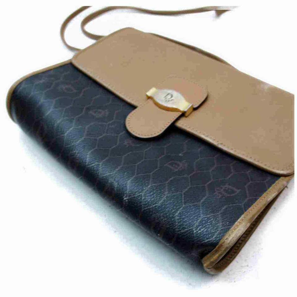 Dior Monogram Trotter Flap Black 860052 Brown Coated Canvas Cross Body Bag 1