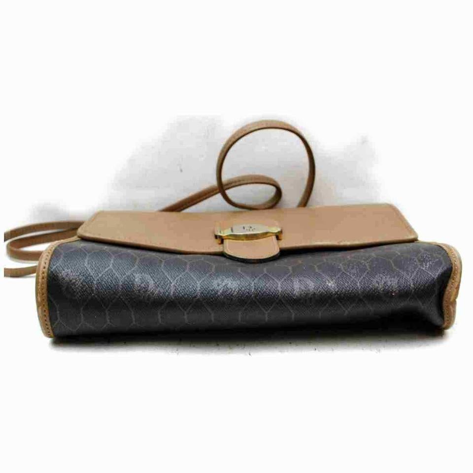Dior Monogram Trotter Flap Black 860052 Brown Coated Canvas Cross Body Bag 3
