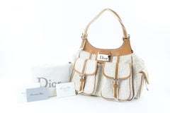 Dior Monogram Trotter Fun Diorissimo 4dz0802 Ivory Canvas Hobo Bag