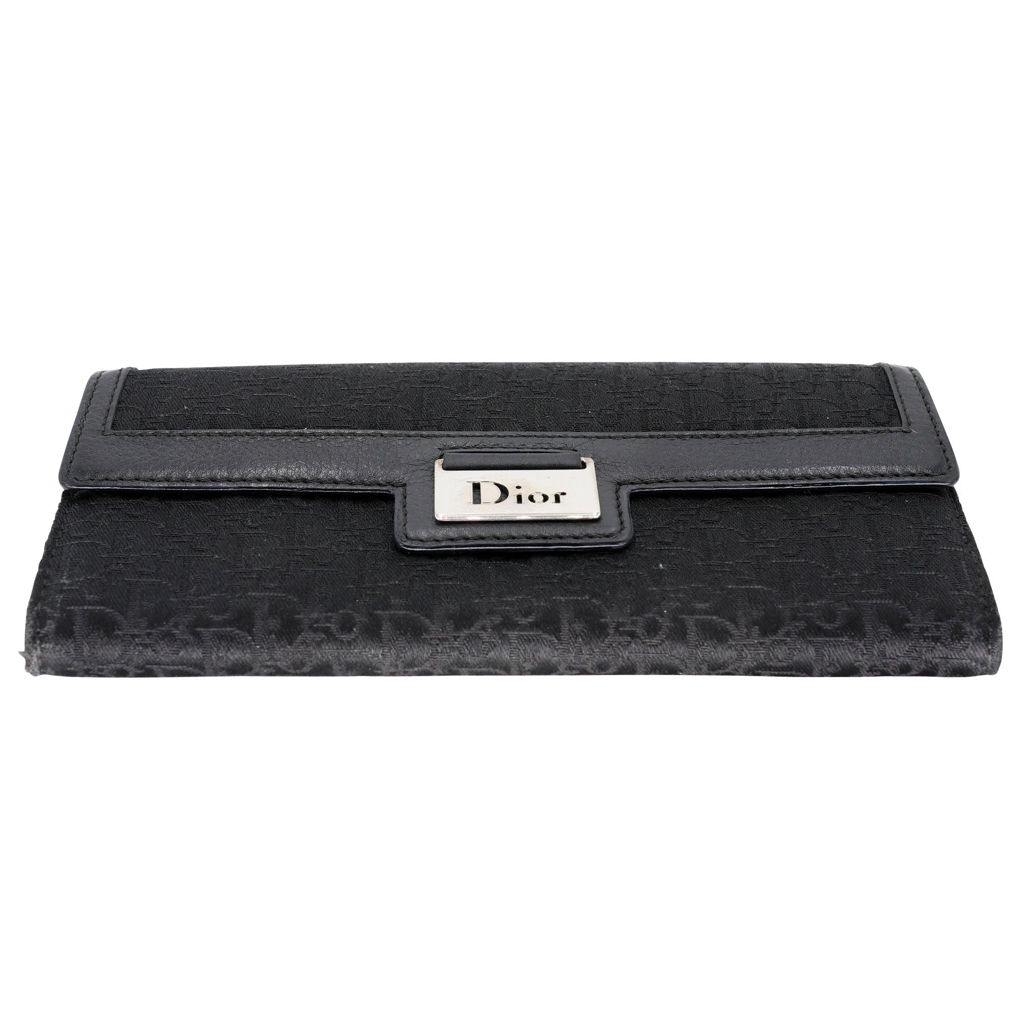 Dior Monogram Trotter Langes Segeltuch Push Clip Brieftasche CD-W1020P-A003 im Zustand „Gut“ im Angebot in Downey, CA