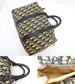 Dior Monogram Trotter Oblique Boston 28584 Navy Canvas Satchel