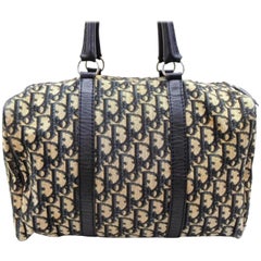 Dior Monogram Trotter Oblique Boston 28584 Navy Canvas Satchel