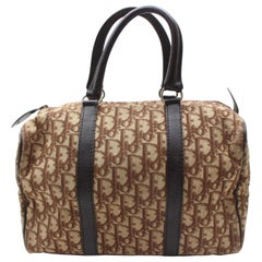 Dior Monogram Trotter Signature Oblique Boston 868068 Brown Canvas Satchel