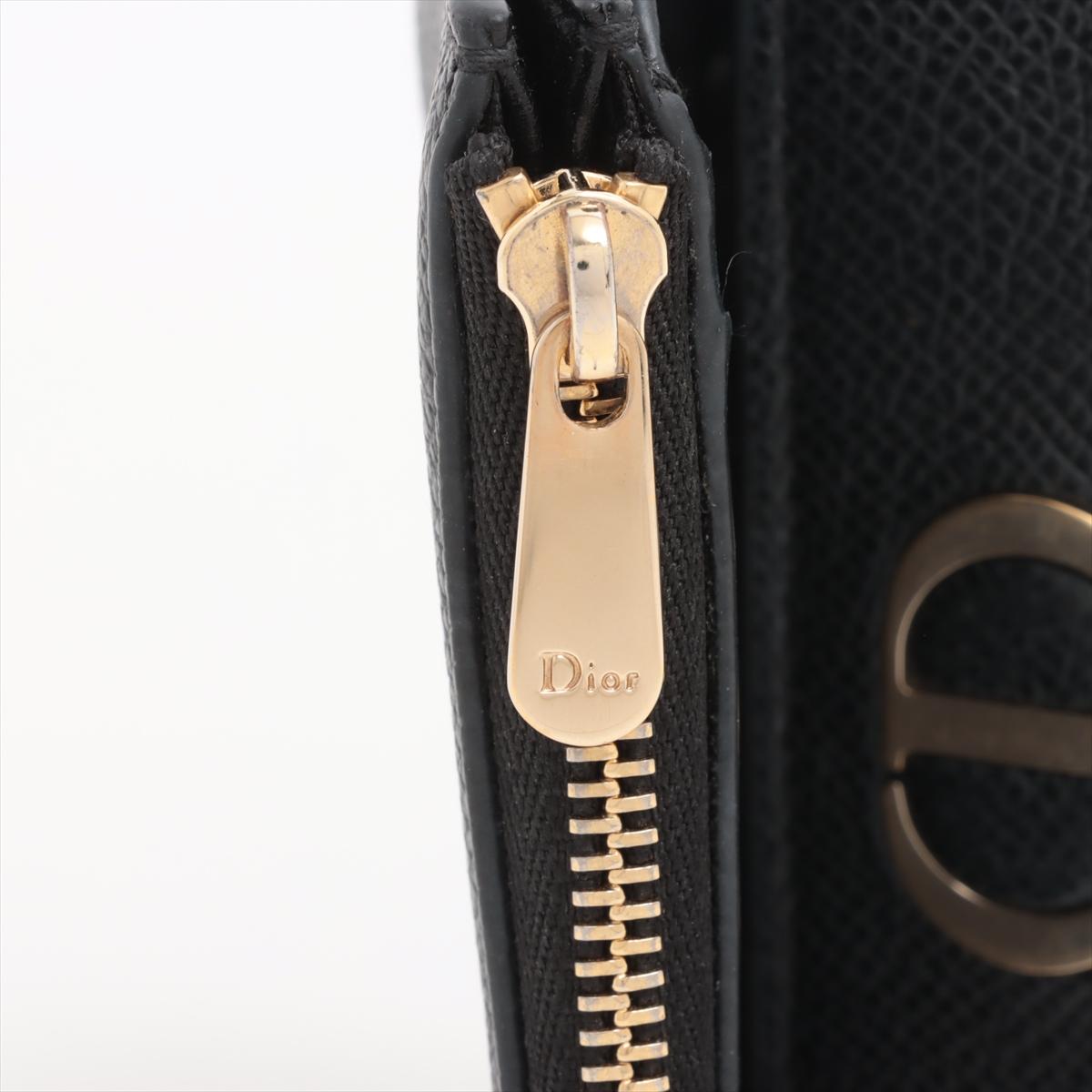 Dior Montaigne Leather Trifold Wallet Black en vente 6