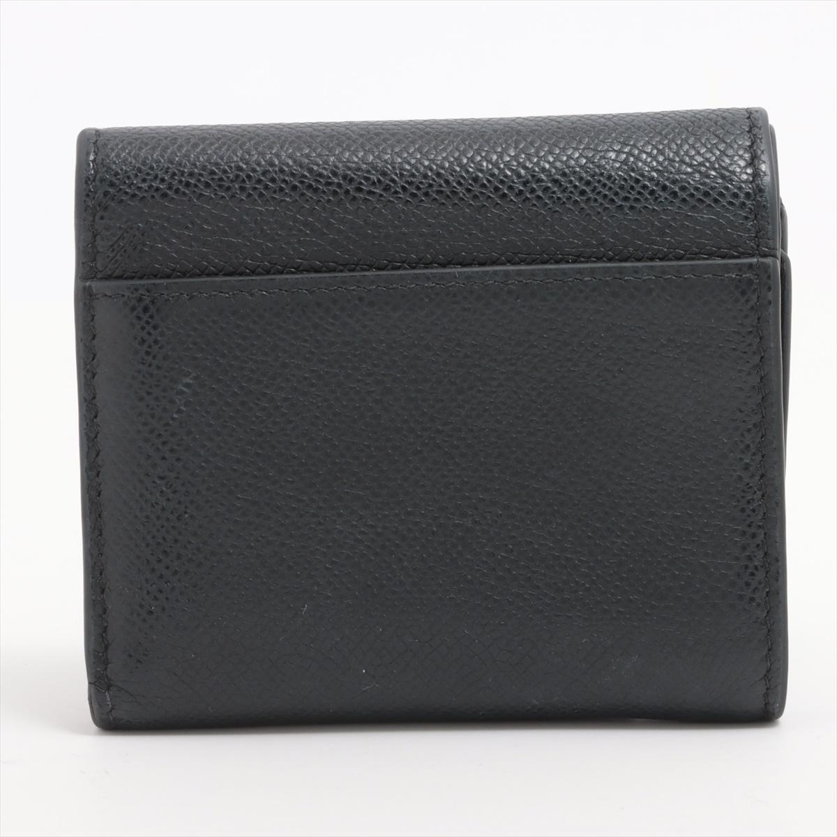 Women's Dior Montaigne Leather Trifold Wallet Black For Sale