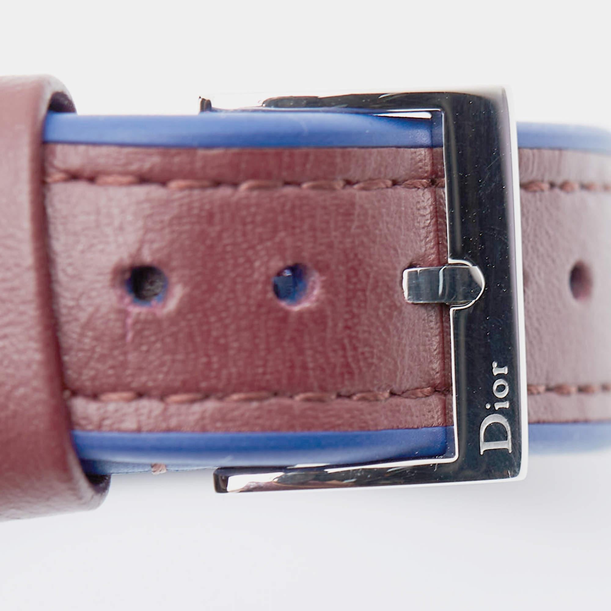 Dior Mother Of Pearl Diamond Stainless Steel Leather Women's Wristwatch 32 mm 3