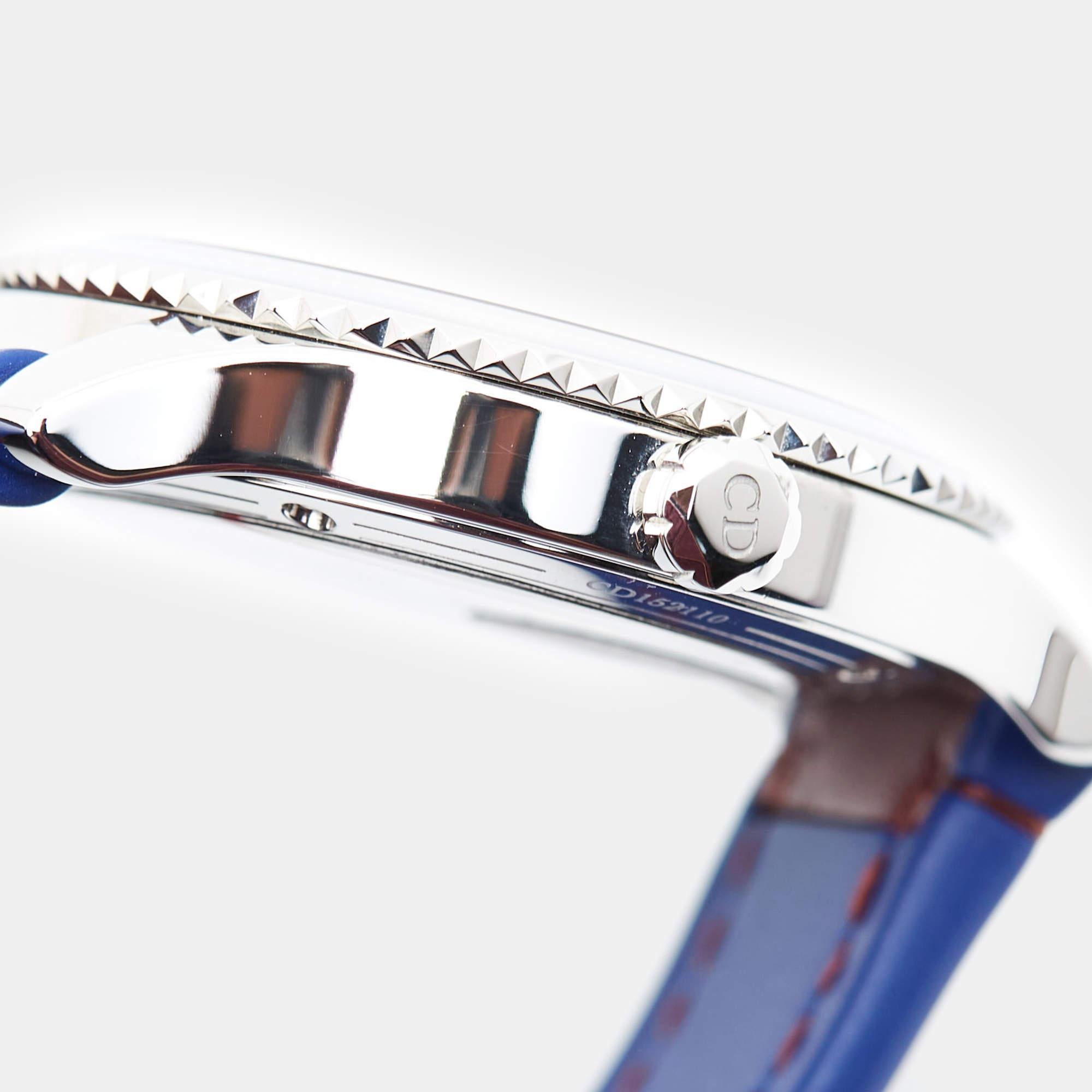 Dior Mother Of Pearl Diamond Stainless Steel Leather Women's Wristwatch 32 mm 4