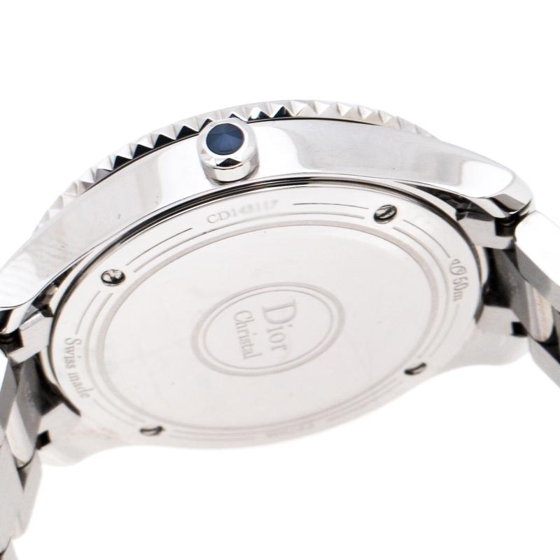 Contemporary Dior Mother of Pearl Stainless Steel Christal CD143117 Women's Wristwatch 33MM