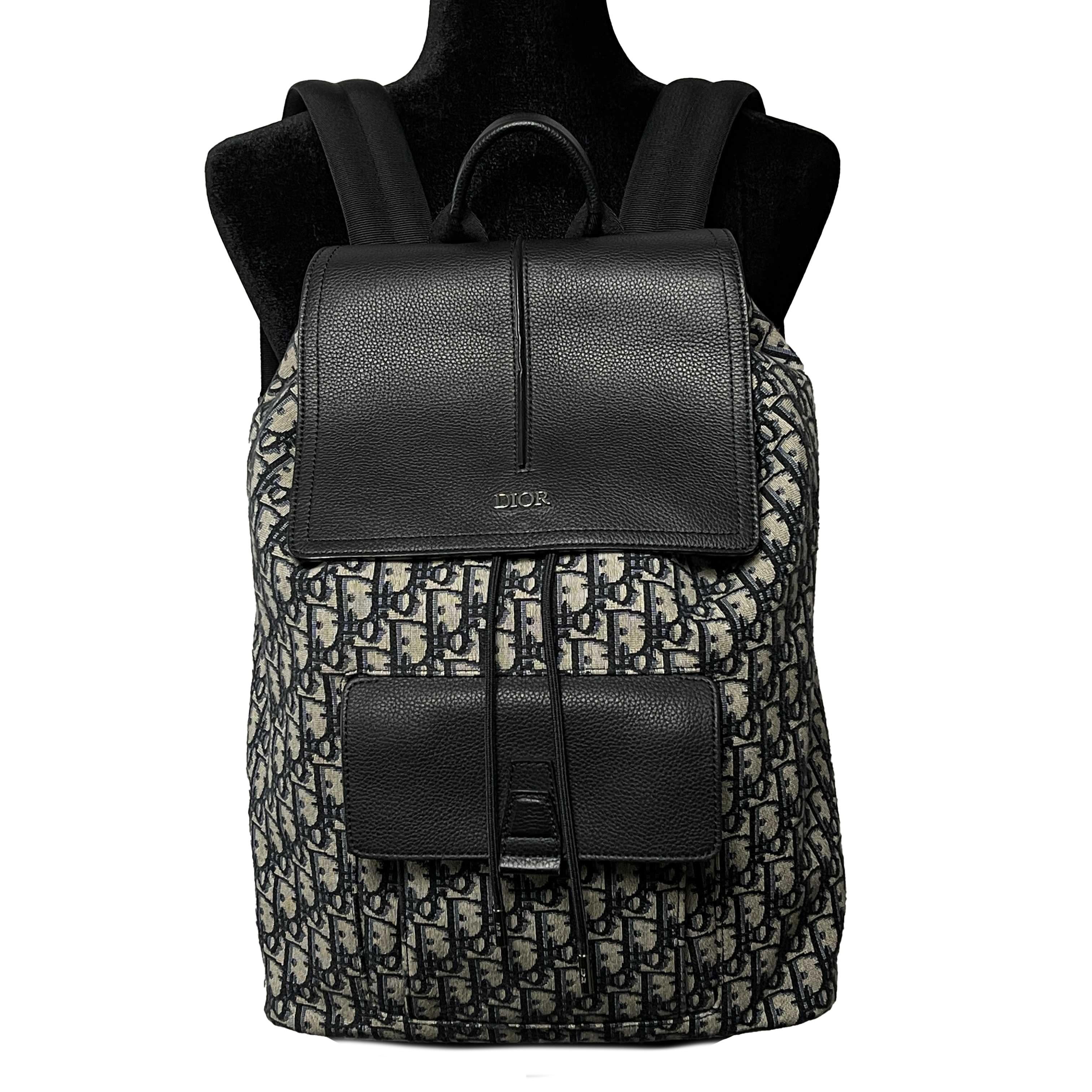 DIOR Motion Backpack Oblique Jacquard Grained Calfskin Leather 3
