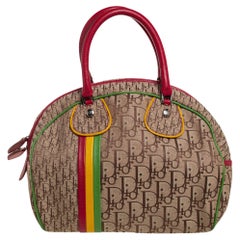 Dior Mulitcolor Diorissimo Canvas and Leather Rasta Bowler Bag