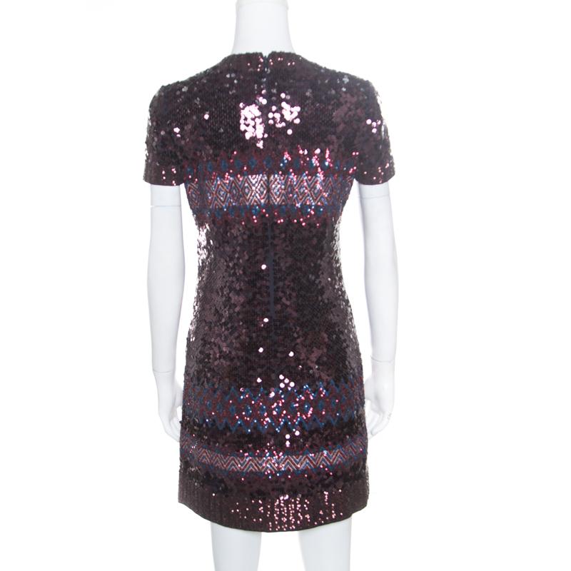 For times when you want to feel like your best self, Dior's dress will come to your assistance. This pretty creation will dazzle in light while offering comfort during a shindig. It is dripping with Aztec sequins all over exuding party-ready glamor