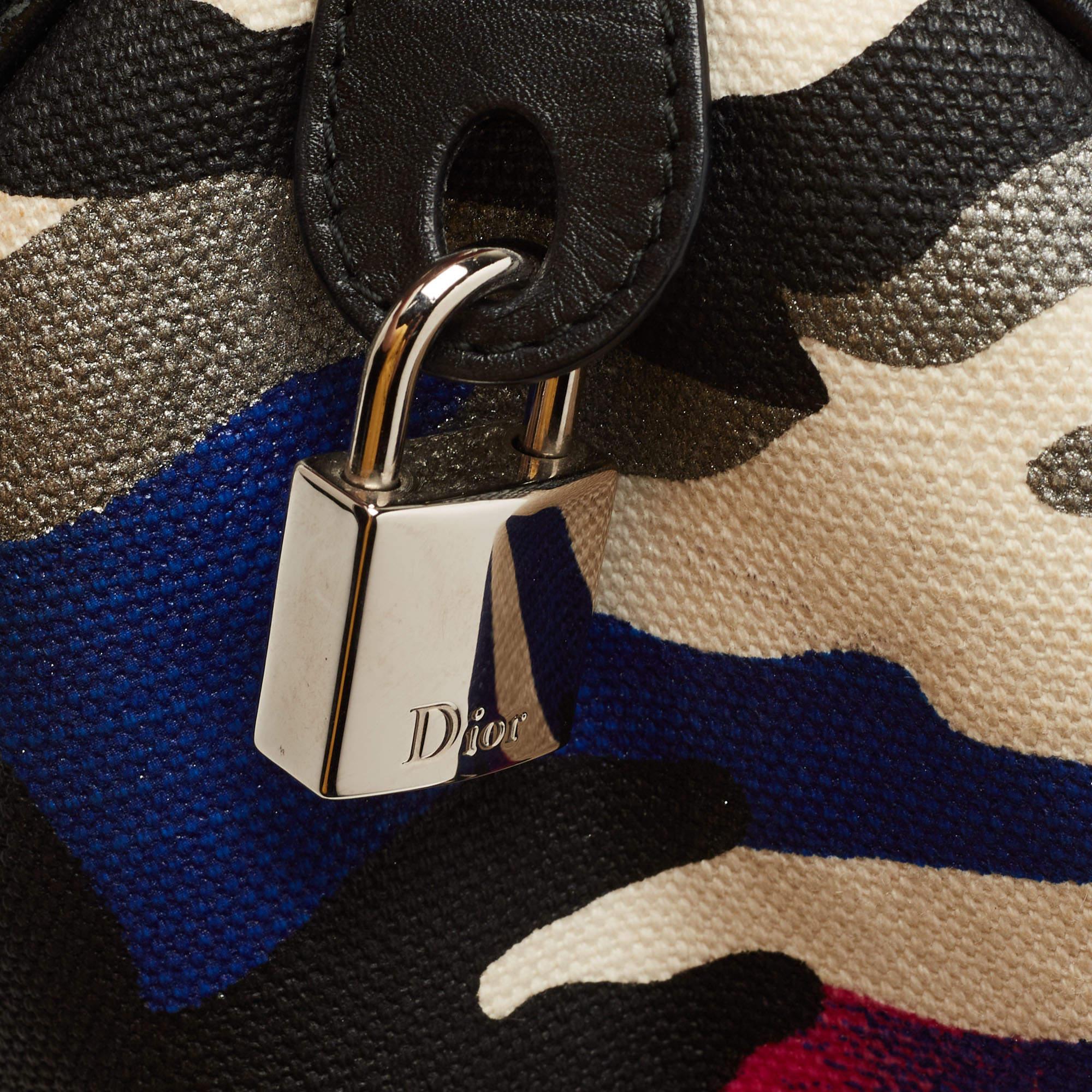Dior Multicolor Camouflage Canvas Anselm Reyle Boston Bag 8