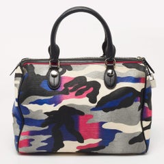 Dior Multicolor Camouflage Canvas Anselm Reyle Boston Bag