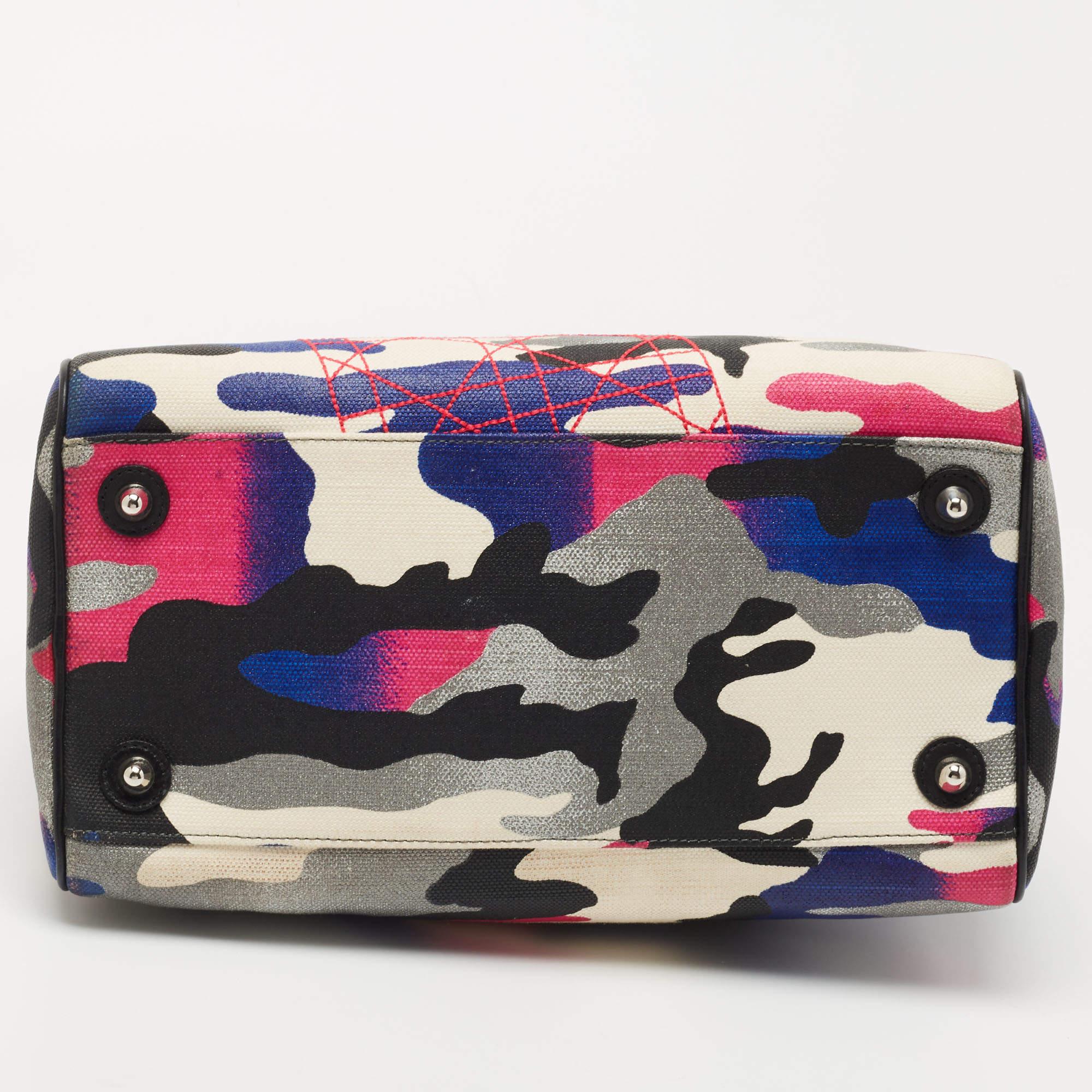 Dior Multicolor Camouflage Canvas Anselm Reyle Boston Bag 1