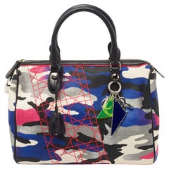 Dior Multicolor Camouflage Canvas Anselm Reyle Boston Bag