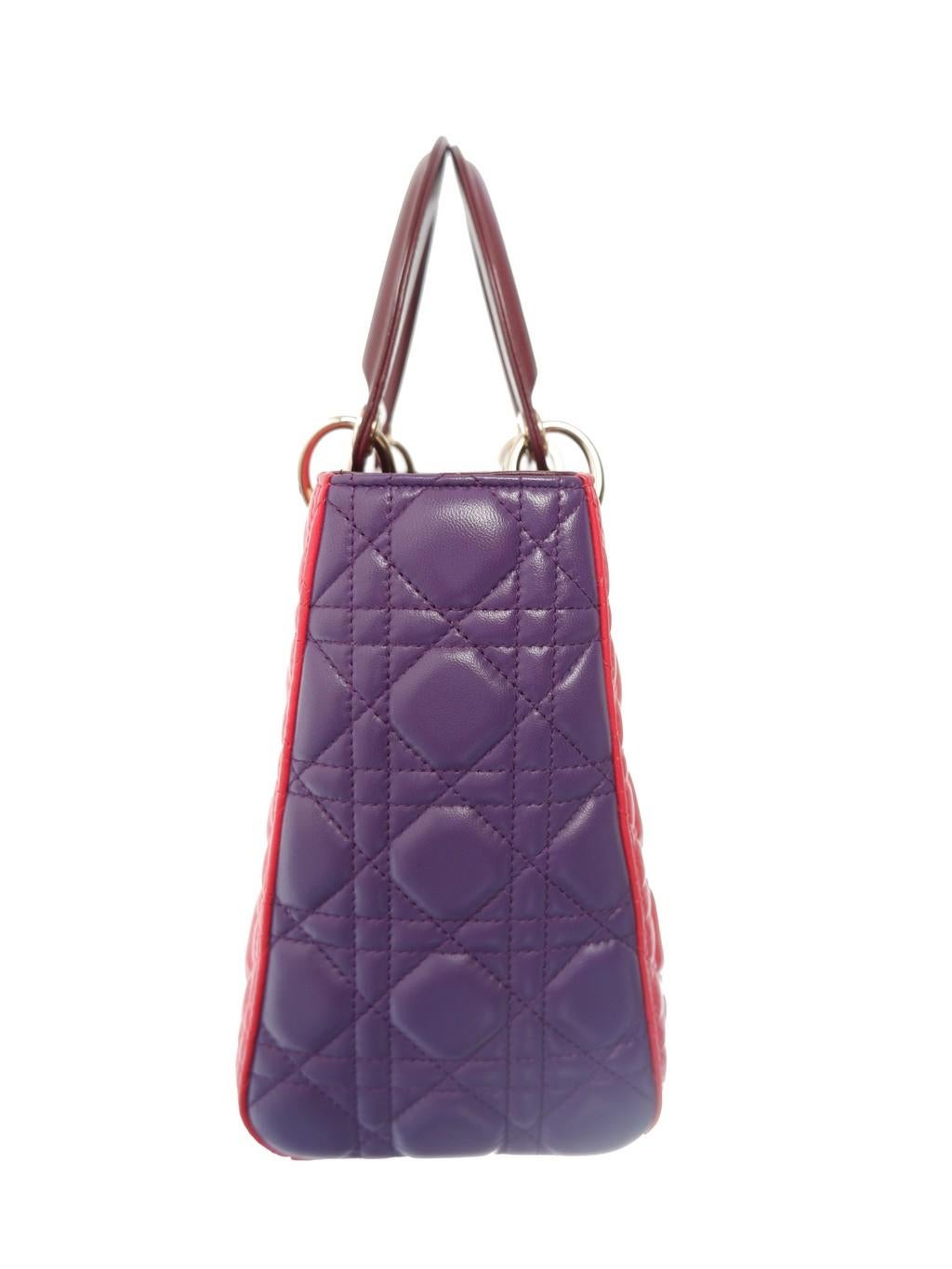 Red Dior Multicolor Cannage Medium Handbag