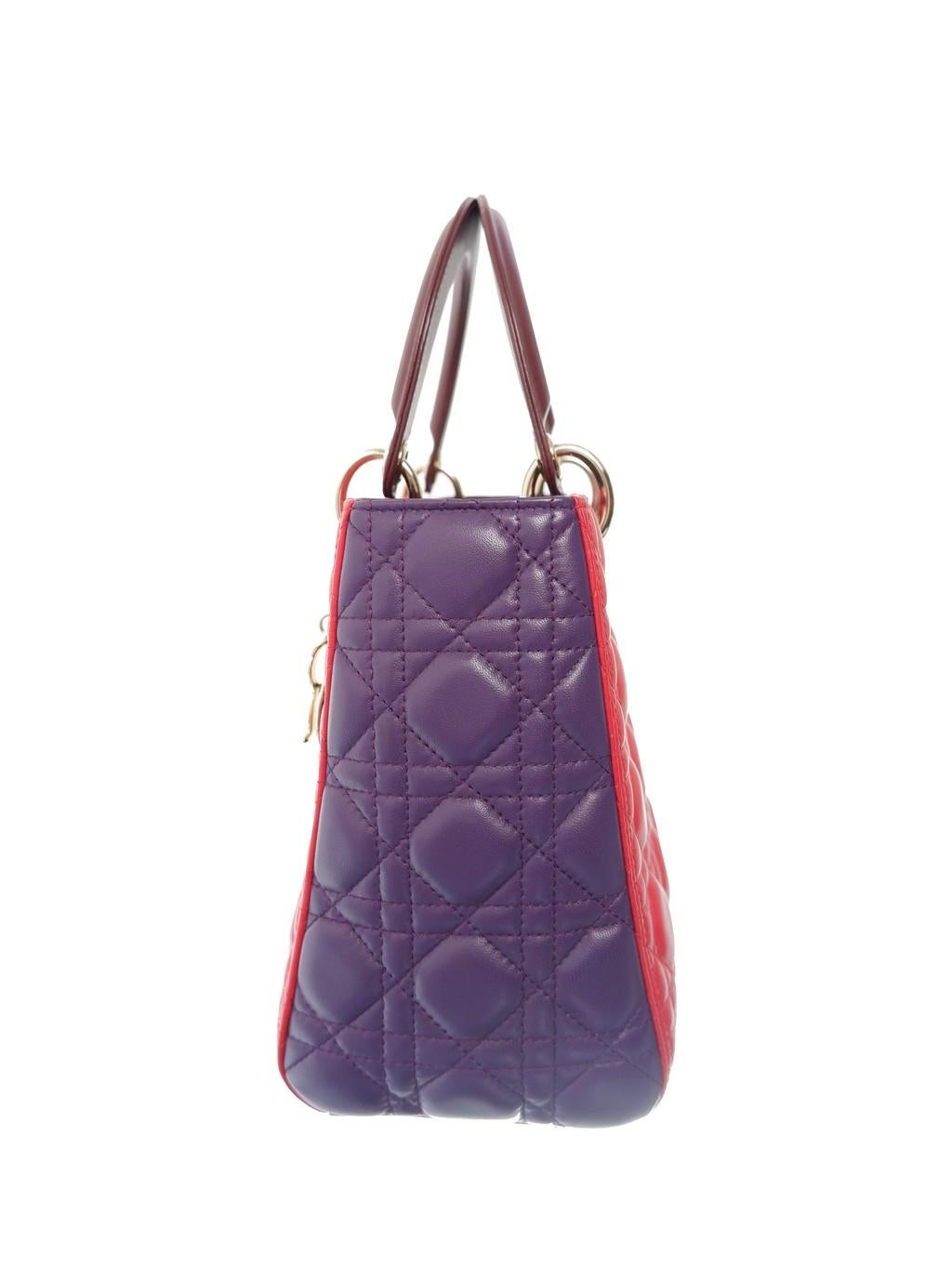 Dior Multicolor Cannage Medium Handbag In Good Condition In Irvine, CA