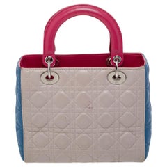Dior Multicolor Cannage Gestepptes Leder Lady Dior Tote