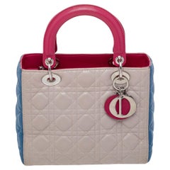 Dior Multicolor Cannage Quilted Leather Lady Dior Tote