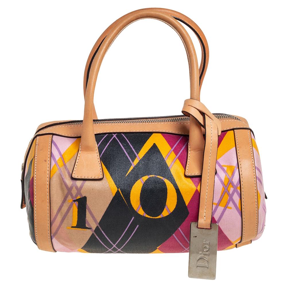 Christian Dior authentic golf argyle colored bag