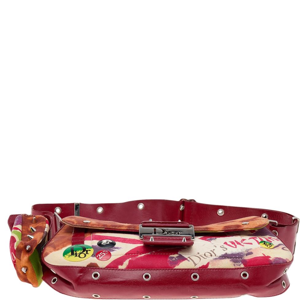 Women's Dior Multicolor Canvas and Leather Limited Edition Street Chic Columbus Shoulder