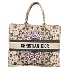 Used Dior Multicolor Embroidered Canvas Large Book Tote