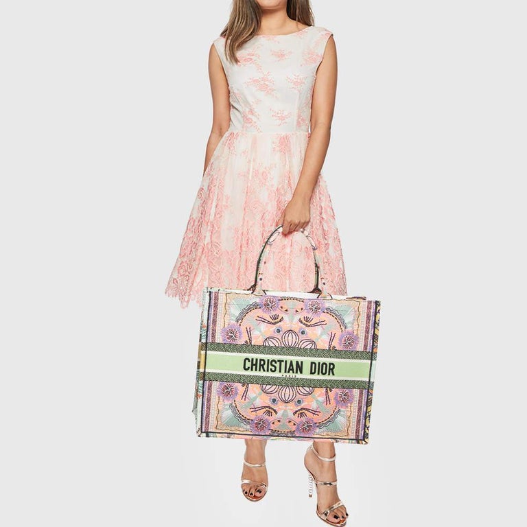 Dior Multicolor Embroidered Canvas Large In Lights Book Tote at
