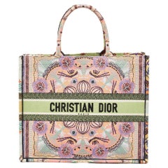 Dior Multicolor Embroidered Canvas Large In Lights Book Tote