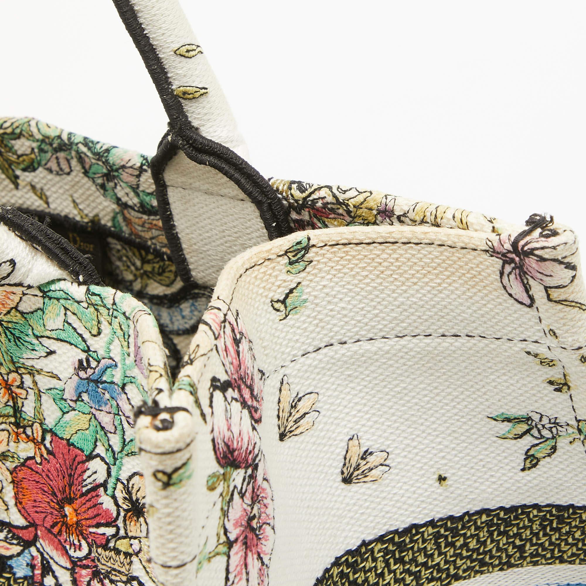 Dior Multicolor Embroidered Canvas Medium Book Tote 1