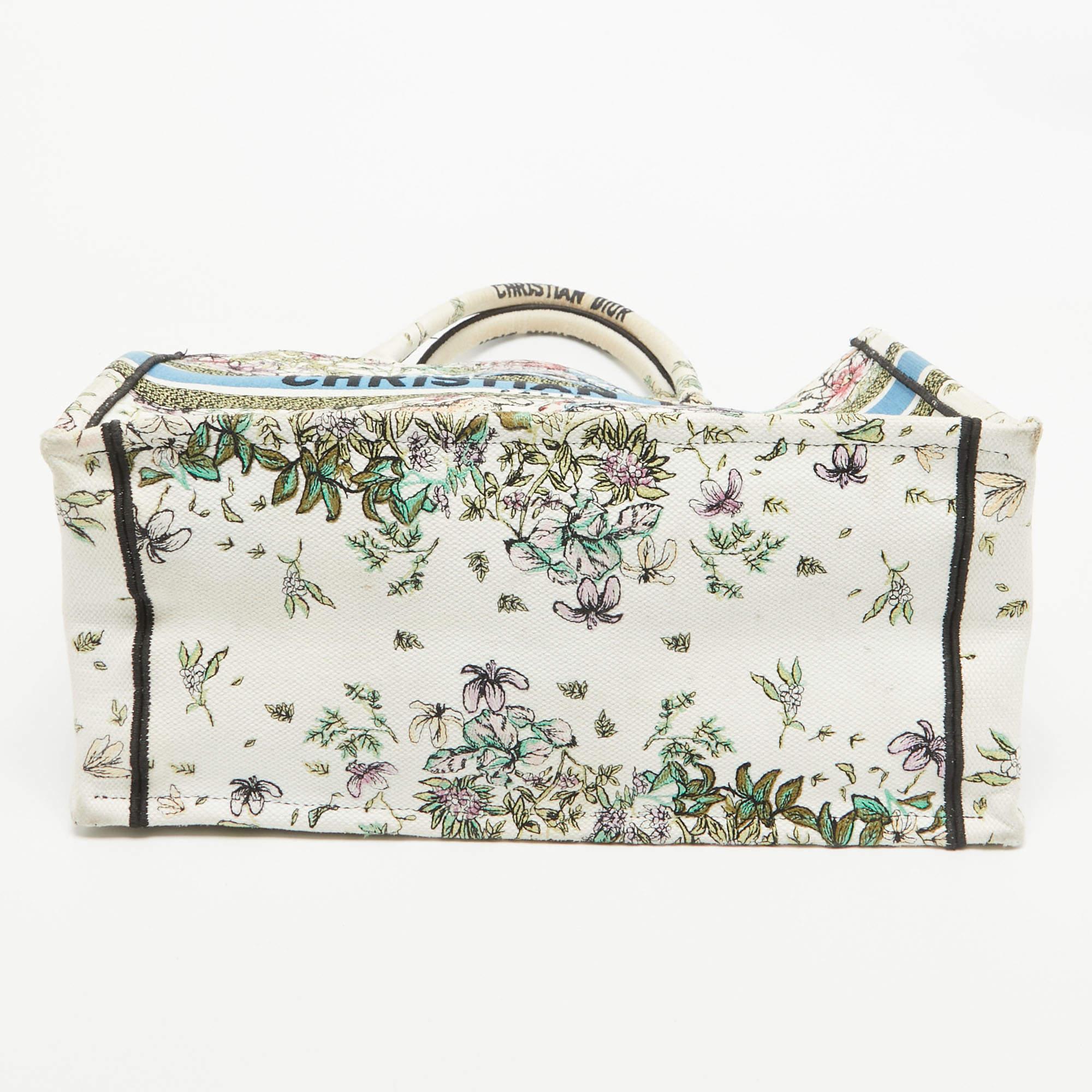 Dior Multicolor Embroidered Canvas Medium Book Tote 3