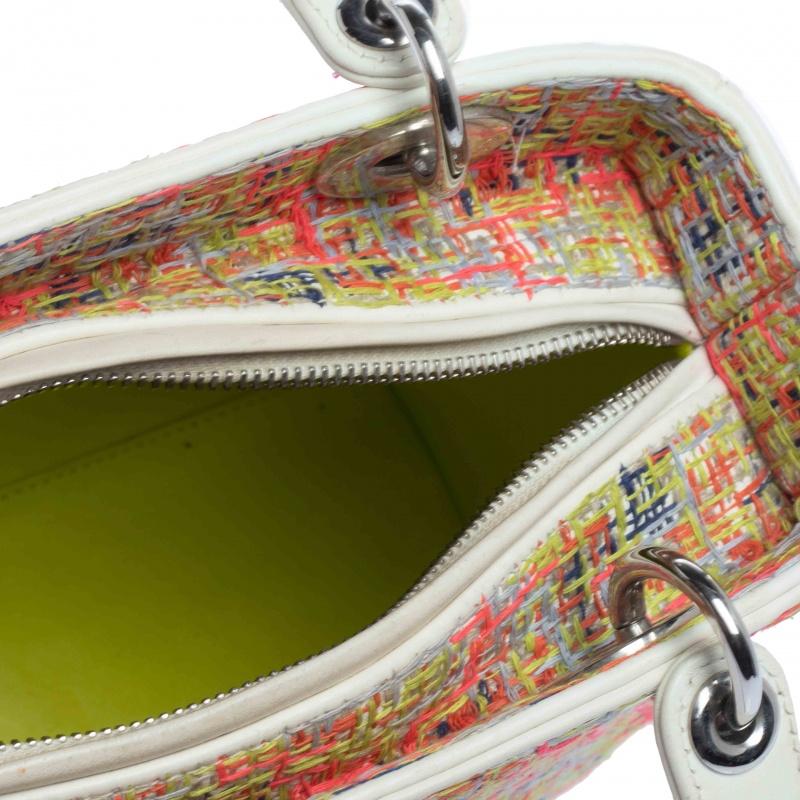 Dior Multicolor Embroidered Fabric Medium Limited Edition Lady Dior Tote 2