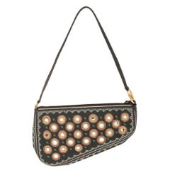 Dior Multicolor Fabric 1947 Montaigne Chris License Plate Saddle Bag