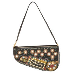 Dior Multicolor Fabric 1947 Montaigne Chris License Plate Saddle Bag