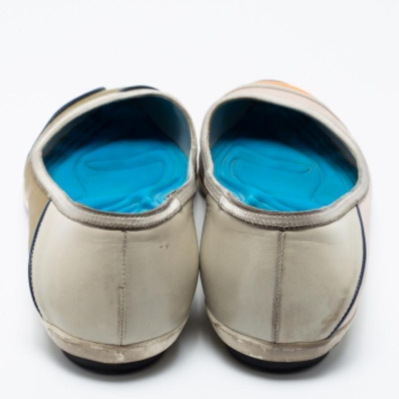 Women's Dior Multicolor Fabric And Leather Ballet Flats Size 36 For Sale